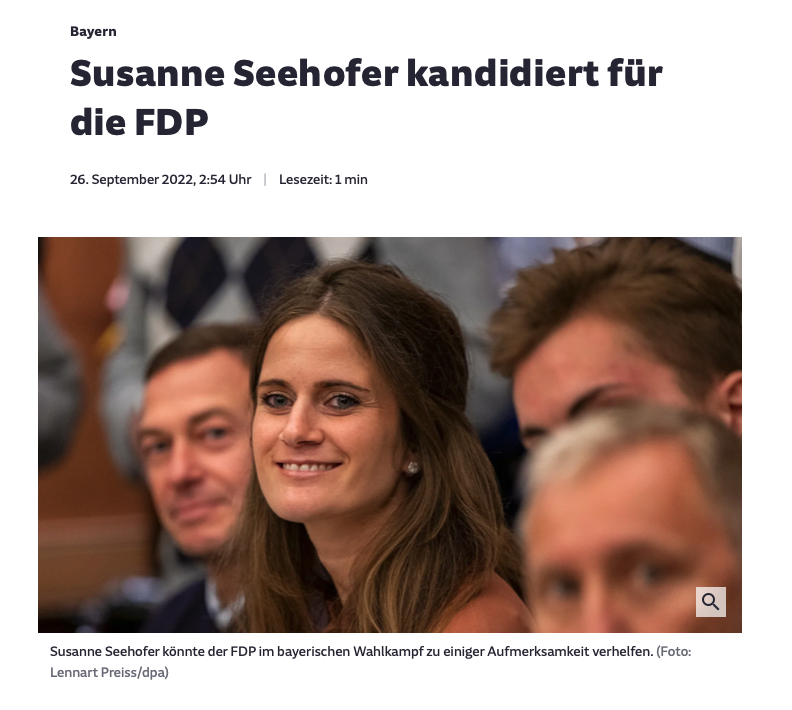Susanne Seehofer kandidiert für die FDP